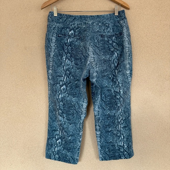 Zac & Rachel high rise stretch snake print capri pants | Sz 10 - Picture 4 of 6